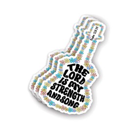 (3Pcs) The Lord is My Strength and Song Christian Sticker Inspirational Quotes Motivational Bible Verse Jesus Vinyl Decal for Tumbler Laptop Kindle Water Bottles Book Car- Size 2x3