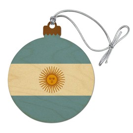 GRAPHICS & MORE Argentina Country Flag Wood Christmas Tree Holiday Ornament