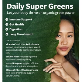 Healths Harmony USDA Organic Greens Powder (180 Tablets) Convenient Pills - Complete Superfood Supplement with 28 Fruits & Vegetables - Super Antioxidants, Energy, Gut Health, and Immune Support (No Capsules)