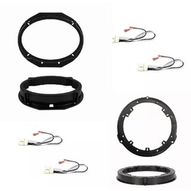 6x9 Front + 6.5" Rear Door Speaker Install Mount Adapter Bracket Plates + Speaker Wire -Made for Ford: 2011 2012 2013 2014 2015 2016 2017 2018 2019 Explorer