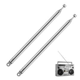 VZU 2pcs FM DAB Radio Antenna Replacement, Telescopic Antenna 7 Sections Telescopic 75cm AM FM Antenna Portable Radio Antenna Replacement, Radio Aerial for FM VHF UHF Stereo DVB-T Reception