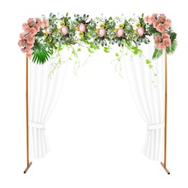 DNYSYSJ Wedding Arch Stand, 6.6 Ft Metal Stand Flower Frame with Bases, Square Metal Table Arch Garden Arbor for Garden, Indoor and Outdoor Party Wedding Decor (Yellow)