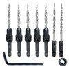 Nvanvmm 5Pcs Wood Countersink Drill Bit Set with 2Pcs Counter