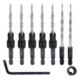 Nvanvmm 5Pcs Wood Countersink Drill Bit Set with 2Pcs Counter Sinker Replacement Replacement Parts Tapered Drill Bit Fit for Drilling Pilot Hole