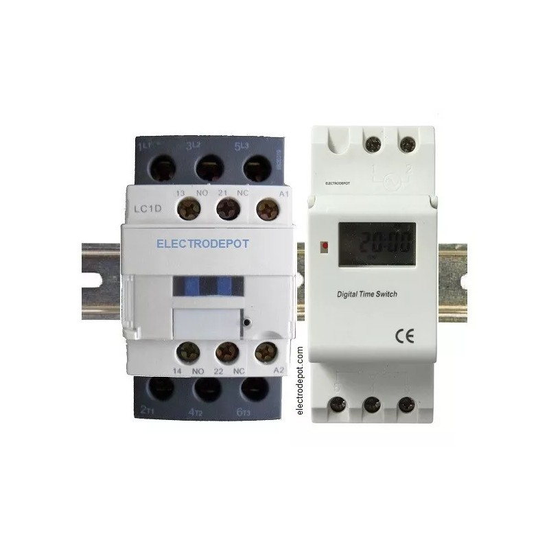 MIGRO 3 Pole Timer 50A, Time Switch 120VAC, 7 Day