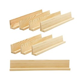 Cregugua 8 Pack Wooden Domino Racks 13.3 Inches Unfinished Wood Tiles Holders Natural Wood Racks