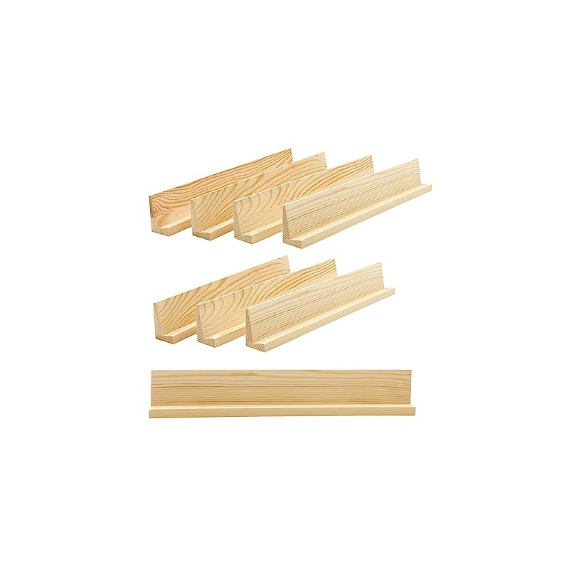 Cregugua 8 Pack Wooden Domino Racks 13.3 Inches Unfinished Wood