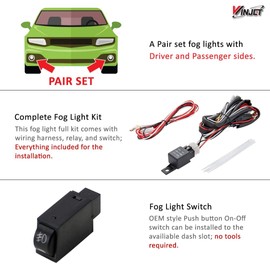 For 2014-2016 Subaru Forester Fog Lights Clear +Wiring Kit Switch Full Kit