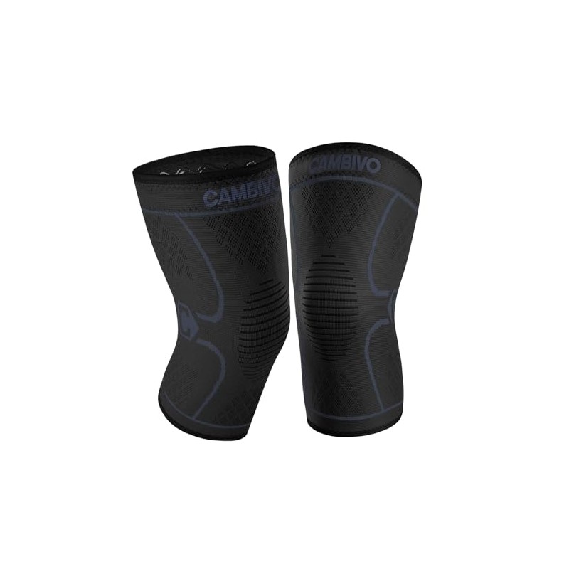 CAMBIVO Knee Support Sleeve for Men and Women (2 Pack)