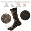 Yousu Mens Dress Socks Business Casual Solid Pattern Cotton Crew