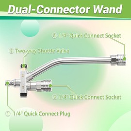 M MINGLE Foam Cannon for Pressure Washer with Dual-Connector Tool - Dual Lance Pressure Washer Wand for Adjustable Soap Cannon - M22 and 1/4" Quick Connect - 3600 PSI