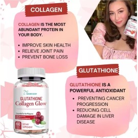 Nature Glow Glutathione Collagen - Cranberry Flavor, 60 Chewable Gummies