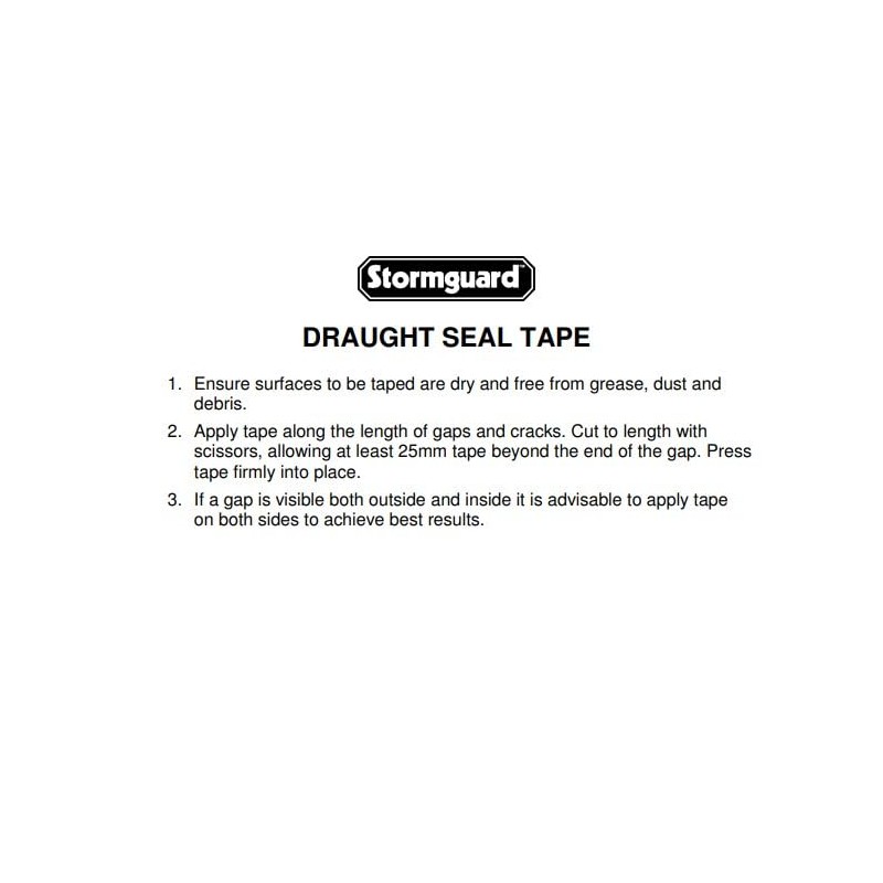 Stormguard 7.6m Draught Excluder Seal Jointing Tape Weather Strip Insulation