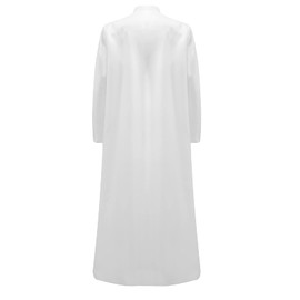 Men's Cassock Robe Church Robe Choir Minister Clergy Pulpit Liturgical 5 colors (L, White)