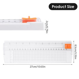 Small Paper Cutter for Cardstock, Mini Paper Trimmer with Foldable Ruler, Portable Guillotine Paper Cutter for Craft A4 A5 Photo Label Card Scrapbook Cutting Tools