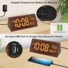 DreamSky Wooden Digital Alarm Clock for Bedroom - 7.7" Electric
