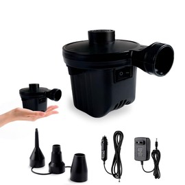 Inscool Portable Electric Air Pump with 3 Nozzles for Inflatables
