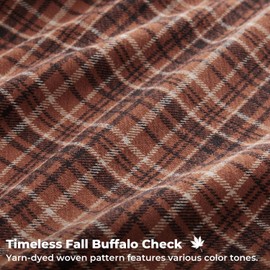 Kevin Textile Fall Plaid Pillow Cover 12x20 Inch with Piping, Burnt Orange