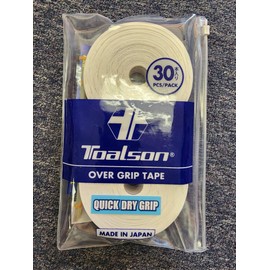 Toalson Quick Dry Grip Overgrip 30 Pack White Tennis Tacky Sweat Absorbant