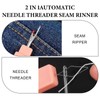 4 Pcs 2 in 1 Needle Threader Seam Ripper,Seam Rippers