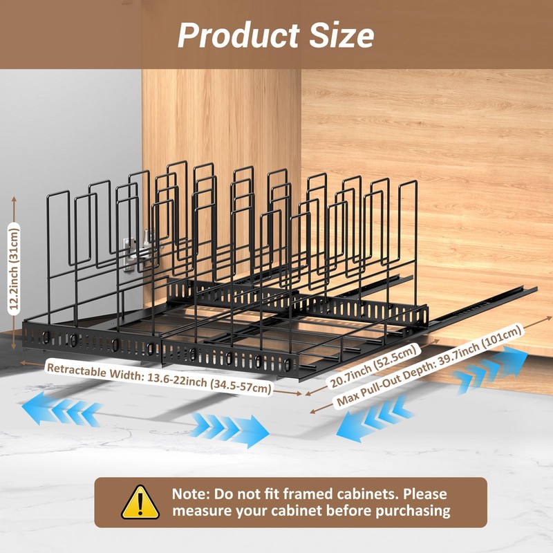 Housolution Pull Out Large Baking Tray and Cookie Sheet Organizer,