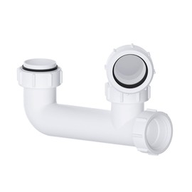 Bath Trap 40mm (1.1/2 Inch) Bath Trap/Shower Trap with Universal Outlet, White Shallow Bath Trap, 50mm Seal Bath Waste Pipe Solution with Cleaning Eye