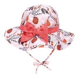 Happy Cherry - Summer Hat for Baby Boys Girls Hat with Brim Fishing Hat Summer UV Protection for Beach Holiday Outdoor Bucket Hat Kids Fishing Hat Sun Protection - 0-6 Years, pink