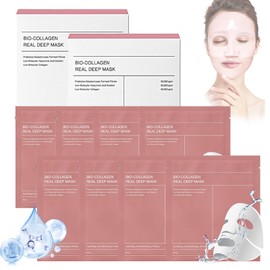 2 Stück Bio Collagen Mask, Bio-collagen Real Deep Mask, Kollagen Maske, Collagen Maske Overnight, Hydratisierende Übernachtmask, Tiefenhydratisierung Reduziert Feine Linien Verbessert die Elastizität