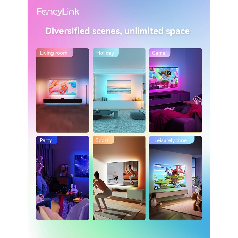 TV Gradient Lightstrip 55" LED Light Strip with HDMI Sync