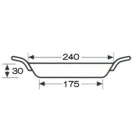 Akagawa Utsukusho 913024 AG Iron Black Leather Paella Pot (Both Hands) 9.4 inches (24 cm)