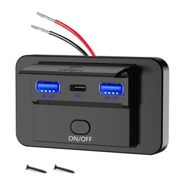 Asheyya 12v USB Socket Campervan, Dual USB C Charger 18W QC3.0 USB & 30W PD Type C for 12V/24V Car Boats Marine Motorcycle Truck