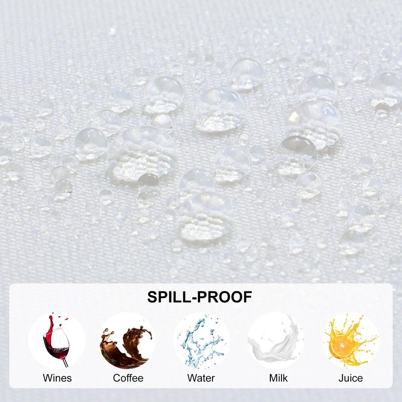 Arquiel Tropical Palm Leaf Tablecloth Waterproof, Summer Floral Bordered Rectangle