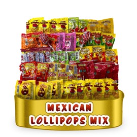 Mexican Candy Lollipops - Dulce Mexicanos Surtidos - Variety Pack of Sweet, Sour, Salty & Spicy - Mexican Candies Snacks (60 Count)