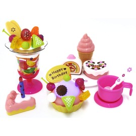 Generic A and E Imports - Play Food Set with Cupcake, Cakes, Ice Cream & Sundae