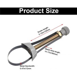 WADY Key for oil filter, key for oil filter, oil filter wrench with steel band, clamping range diameter 60-120 mm, key disassembly oil filter car