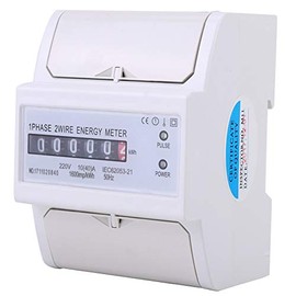 Single Phase 2 Wire Energy Meter, DIN Rail Electronic Energy KWh Meter Electric Meter Low Power Consumption 220V 10(40)A