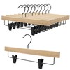Nature Smile Deluxe Wooden Pants Hangers,Solid Rubber Wood Jeans Skirt
