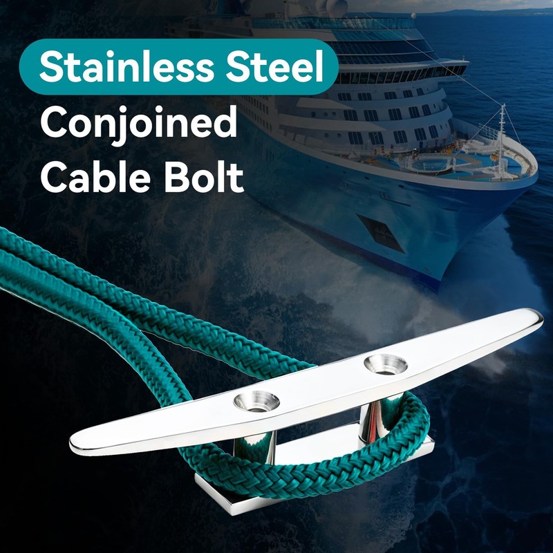 316 Stainless Steel Base Cleat,Tracker Boat Cleat,Marine Rope Base (8in)