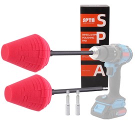 SPTA Metal Polishing Tool, Auto Cone Metal Polish Buffing Polishing Ball, Drill Buffing Sponge Pads Buffing Wheel for Drill Foam, Sponge Buffing for Automotive Car Wheel Hub Care