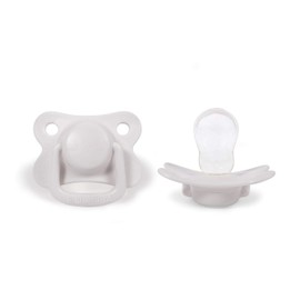 Filibabba® Schnuller 2er Set | Baby Schnuller aus Silikon in schönen matten Farben | Kiefergerechte Schnuller | Dänisches Design | 2 Stück mit Schnuller Box (White, 6+ Monate)