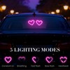 2Pcs Car LED Ambient Light, Solar Powered Heart Shape Lights,