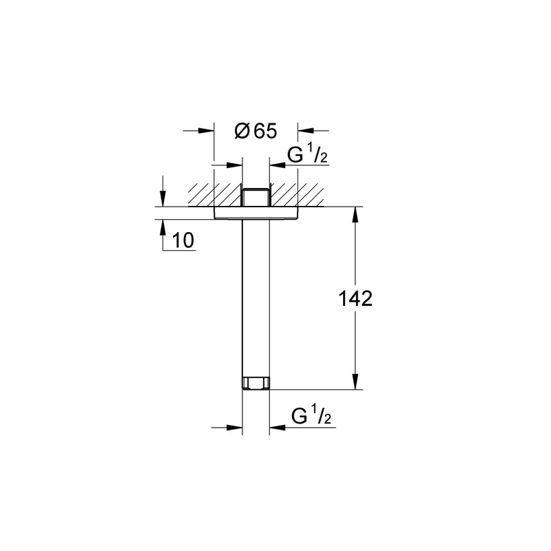 GROHE 28724000 | Rainshower Metal Ceiling Shower Arm | 142mm