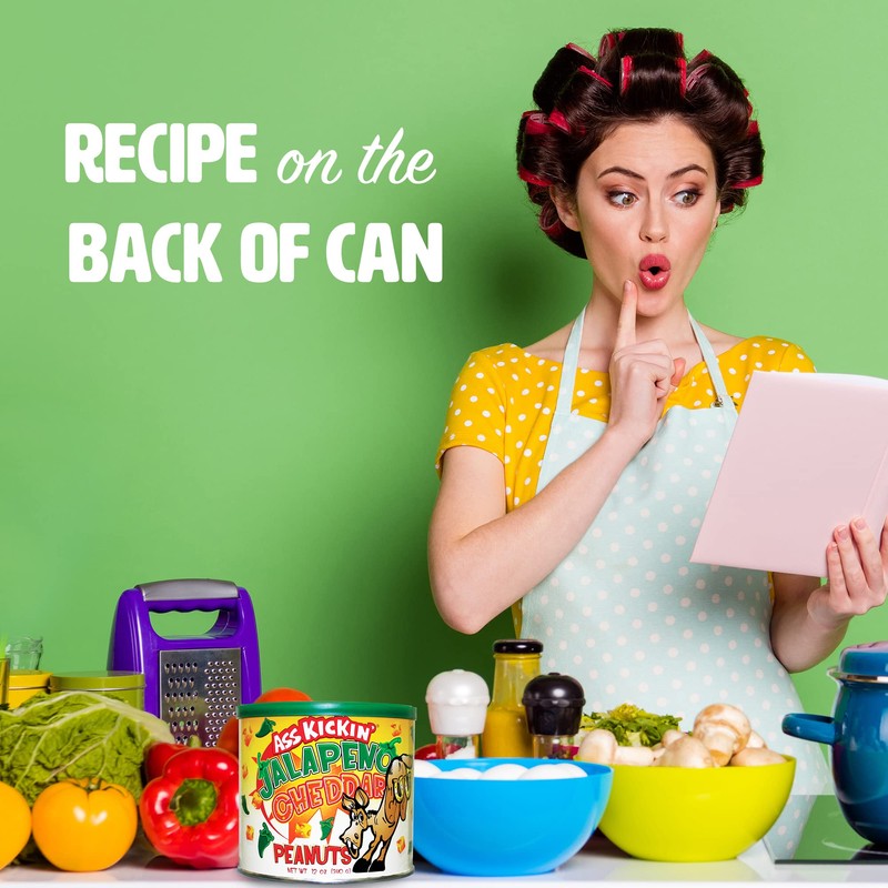 ASS KICKIN’ Jalapeno Cheddar Spicy Hot Peanuts – 12oz -