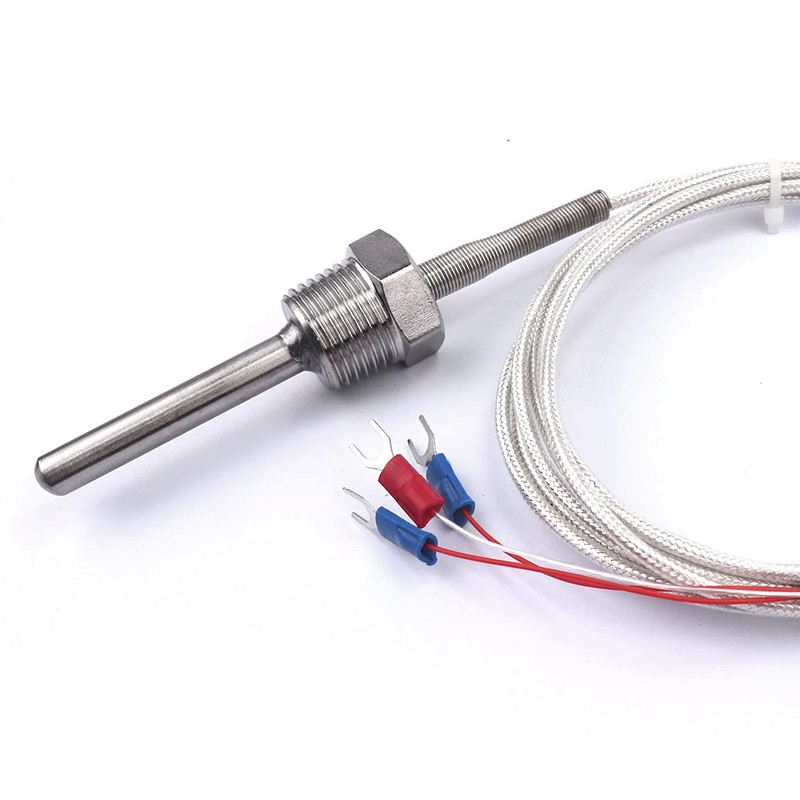 ATOPLEE 1pc Temperature Sensor Probe,Stainless Steel Waterproof Pt100 Ohm Probe