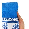 Tex family Towel Set with Border Greece Sea Blue Made