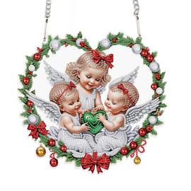 JISHSHAY Diamond Art Pendant Diamond Painting Pendant Diamond Art Suncatchers Diamond Painting Wind Chime Diamond Art Sun Catchers for Adults Diamond Art Hanging Diamond Painting Hanging Angel