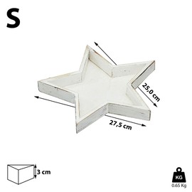 Cepewa Set of 3 "Star" Decorative Plates in 3 Sizes White Advent Plates Christmas Plates (1 x Set of 3 Decorative Plates White)