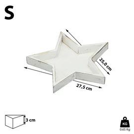 Cepewa Set of 3 "Star" Decorative Plates in 3 Sizes White Advent Plates Christmas Plates (1 x Set of 3 Decorative Plates White)