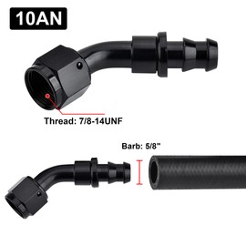 EVIL ENERGY 10AN 45 Degree Push Lock Hose Fitting End Black 2PCS