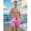 Men Board Shorts Vacation Crocodile Bathing Suit with Compression Liner
